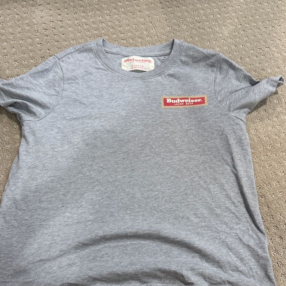 PacSun Gray Tee with Red Budweiser Logo